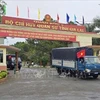 Convoy carrying the K52 search team departs the Gia Lai Military Command headquarters for their mission in Cambodia (Photo: VNA).