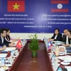 At the talks between General Director of the Vietnam News Agency (VNA) Vu Viet Trang and General Director of the Lao News Agency (KPL) Vannasin Simmavong (Photo: VNA)