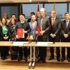 Representatives from Vietnam and Belgium's Wallonie-Bruxelles at the signing of the minutes of cooperation for the 2025-27 period. (Photo: VNA)