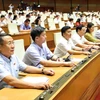 Delegates vote to approve the Law on amendments and supplements to a number of articles of the Law on Pharmacy on November 21. (Photo: VNA)