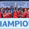 The Vietnamese women's national futsal team at the 2024 ASEAN Women’s Futsal Championships. (Photo: VNA)