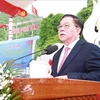 Nguyen Trong Nghia, member of the Politburo, Secretary of the Party Central Committee, and head of the committee’s Commission for Information and Education, addresses the ceremony (Photo: VNA)