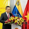 Vietnamese Ambassador to Venezuela Vu Trung My speaks at a ceremony to mark the 80th anniversary of the Vietnam People's Army (VPA) (December 22,1944-2024) and the 35 years of the All-People Defence Festival (1989 - 2024). (Photo: VNA)