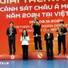 Three delegations - JeongJeom University, Shinhan University, and Daekyung University, all from the Republic of Korea – win top places in civil events at the Vietnam 2024 Asian Open Police Taekwondo Championships. (Photo: VNA)