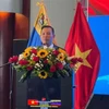 Vietnamese Ambassador to Venezuela Vu Trung My speaks at the event. (Photo: VNA)