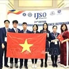 The Vietnamese delegation at the 21st International Junior Science Olympiad (IJSO) in Romania. (Photo: VNA)