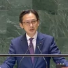 Vietnamese Deputy Minister of Foreign Affairs Do Hung Viet speaks at the session of the UN General Assembly in New York to discuss the conflict and humanitarian crisis in Gaza. (Photo: VNA)