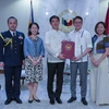 Senate President Francis Escudero presents to Japanese envoy to Manila, Endo Kazuya, the Senate Resolution ratifying the Reciprocal Access Agreement (RAA) between the Philippines and Japan which would facilitate reciprocal access and cooperation between the militaries of both countries. (Photo: manilastandard.net)