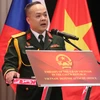 Senior Lieutenant Colonel Ta Quang Thanh, Vietnam’s Defence Attaché to the Czech Republic, Slovakia, and Hungary addresses the event (Photo: VNA)