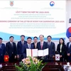 Los dos ministerios firman una carta de intención de cooperación para la construcción de un sistema de información jurídica en Vietnam para el período 2025-2029. (Foto: VNA)