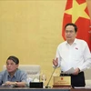 El presidente de la Asamblea Nacional de Vietnam, Tran Thanh Man, interviene en la cita. (Foto: VNA)