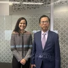 El embajador de Vietnam en Australia, Pham Hung Tam, se reúne con Stephanie Copus Campbell, embajadora para la Igualdad de Género del país oceánico. (Foto: VNA)