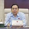 El presidente de la Asamblea Nacional de Vietnam, Tran Thanh Man, habla en la reunión. (Foto: VNA)