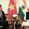 El secretario general del Partido Comunista y presidente de Vietnam, To Lam (izquierda), conversa con el primer ministro indio, Narendra Modi. (Foto: VNA)