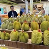 Venta de durian en el supermercado Guo Shuhao, Beijing. (Foto: VNA)