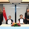 Lors de la cérémonie de signature du protocole d'accord sur la coopération en matière de défense entre Singapour et les États-Unis (Photo : https://www.mindef.gov.sg/)
