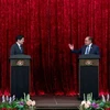 Le Premier ministre malaisien Anwar Ibrahim (à droite) et son homologue singapourien Lawrence Wong lors de la conférence de presse du 12 juin. (Photo : Bernama)