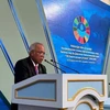 Le ministre indonésien des Travaux publics et du Logement public, Basuki Hadimuljono, prononce un discours lors de la Conférence internationale de haut niveau sur la Décennie internationale d'action « L'eau pour le développement durable » au Tadjikistan. (Photo : ANTARA)