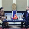 Le président To Lam et la présidente de l'Association d'amitié Cambodge-Vietnam Samdech Men Sam An. Photo : VNA