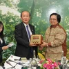 La ministre de l'Environnement et des Forêts, Siti Nurbaya Bakar (à droite) et le ministre d'État japonais de l'Environnement, Yagi Tetsuya, lors d'une réunion à Jakarta le 21 août. (Photo : Antara)