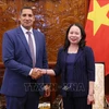 La vice-présidente Vo Thi Anh Xuan et l'ambassadeur de Suède Johan Ndisi. Photo : VNA