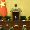 Le président de l'AN Tran Thanh Man lors de la session. Photo : VNA