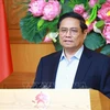 Le Premier ministre Pham Minh Chinh lors de la réunion. Photo : VNA