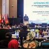 马来西亚交通部长陆兆福在第57届东盟交通部高级官员会议上发表的讲话。图自Bernama.com