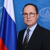 俄罗斯驻越大使根纳季.贝兹德科。俄罗斯驻越大使馆