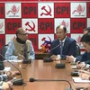 越南《共产杂志》代表团和印度共产党（CPI）代表团举行工作会谈。图自越通社