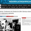 Le journal argentin Resumen Latinoamericano a publié un article saluant les Accords de Genève en 1954. Photo: VNA