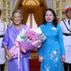 La vice-présidente Vo Thi Anh Xuan (droite) et la princesse thaïlandaise Maha Chakri Sirindhorn, en visite de travail au Vietnam. Photo: VNA