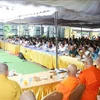 La fête Vu Lan se déroule le matin du 18 août à la pagode Phat Tich à Vientiane. Photo: VNA