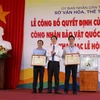 Cérémonie de reconnaissance du linga d'or de Binh Thuan en tant que trésor national. Photo: VNA