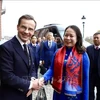 Le Premier ministre suédois Ulf Kristersson et la vice-présidente vietnamienne Vo Thi Anh Xuan. Photo: VNA