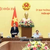 NA Permanent Vice Chairman Tran Thanh Man speaks at the meeting of NA Standing Committee on May 15. (Photo: VNA)