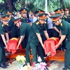 The martyrs' remains are reburied at the Ba Doc martyrs' cemetery in Bo Trach district, the central province of Quang Binh on May 23. (Photo: VNA)
