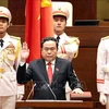 Newly elected National Assembly Chairman Tran Thanh Man takes the oath of office in Hanoi on May 20. (Photo: VNA) 