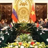 Minister of Foreign Affairs Bui Thanh Son holds talks with his Venezuelan counterpart Yvan Gil Pinto in Hanoi on June 8. (Photo: VNA)