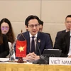 Deputy Minister of Foreign Affairs Do Hung Viet, head of SOM ASEAN Vietnam at the meetings in Laos. (Photo: VNA broadcasts)