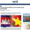 An article about Vietnam-Cambodia relations on Kampuchea Thmey Daily. (Photo: VNA broadcasts) 