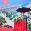 Vietnamese Minister of Public Security Senior Lieutenant General Luong Tam Quang speaks at the ground-breaking ceremony. (Photo: VNA)