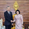 Vietnamese President To Lam (L) and President of the Cambodian National Assembly Khuon Sudary. (Photo: VNA)