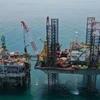 The Pertamina Hulu Energi (PHE) Offshore North West Java (ONWJ) oil and gas rig is pictured on April 2, 2023, in the waters off Indramayu, West Java. (Photo: Antara) 