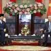 Party General Secretary and State President To Lam (right) receives Indonesian President-elect Prabowo Subianto in Hanoi on September 13. (Photo: VNA)