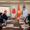 Representatives from Vietnamese Embassy and associations in Japan at the meeting to review the donation campaign to support typhoon victims. (Photo: VNA)