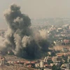 Smoke rises from Israeli airstrikes in the southern village of Kfar Rouman, seen from Marjayoun, south Lebanon. (Photo: Euronews) 