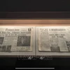 A newspaper copy reporting the defeat of French colonialists in the Dien Bien Phu Campaign in the northwestern province of Dien Bien 70 years ago is exhibited at the Vietnam Press Museum in Hanoi. (Photo: VNA)