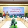 Prime Minister Pham Minh Chinh speaks at the 12th meeting of the State Steering Committee for National Key Transport Projects in Hanoi on June 14, (Photo: VNA)