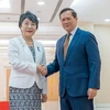Cambodian Prime Minister Hun Manet (R) and visiting Japanese Minister for Foreign Affairs Kamikawa Yoko (Photo: https://www.khmertimeskh.com/)